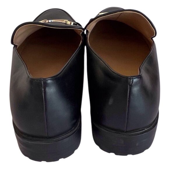 INC Womens Taylyn Black Silver Bit Chain Leather Slip On Loafers Size 11 Medium - Picture 4 of 10